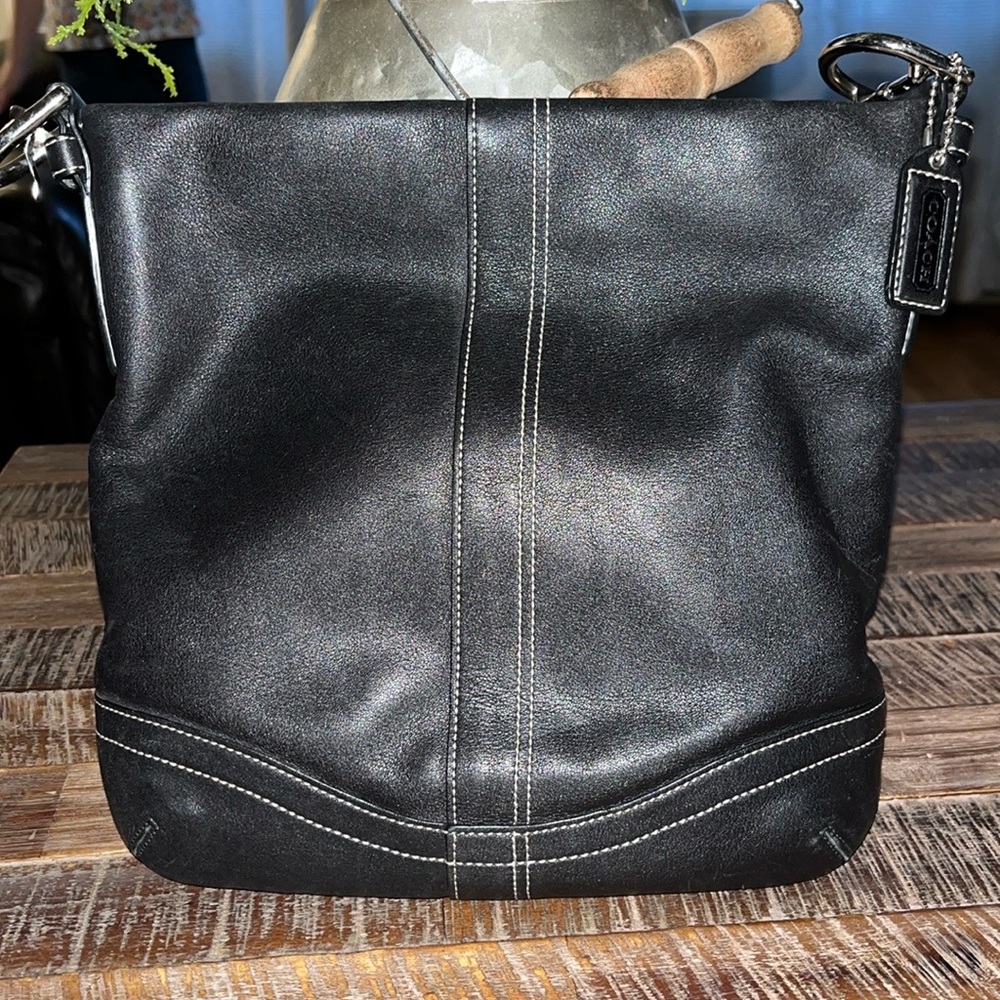 GUC black Coach shoulder or adjustable crossbody strap bag.